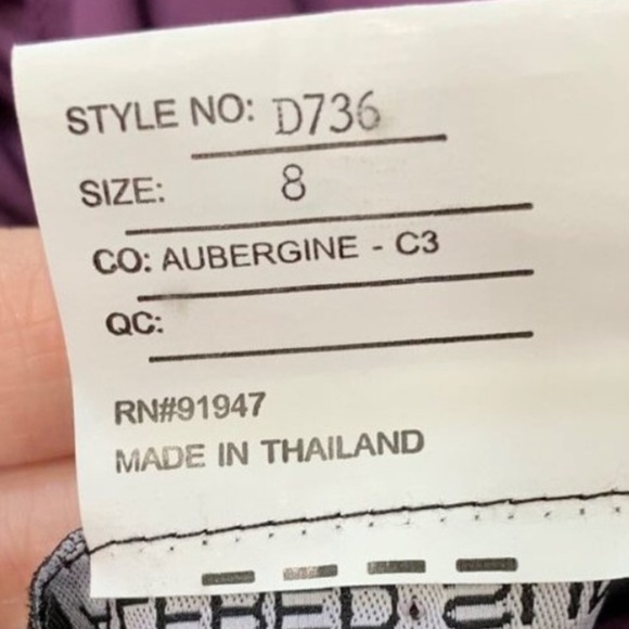 Alfred Sung Mikado 3/4 Sleeve V-Neck‎ Maxi Dress Purple Size 8 Bridesmaid - Picture 5 of 10